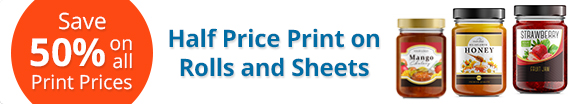 50% reduction on printed labels